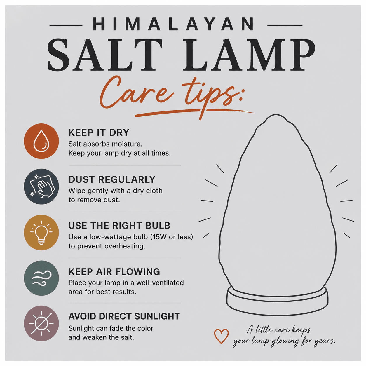 Himalayan Salt Lamp Care tips - Himalight